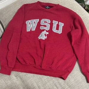 Colosseum Red Crewneck Sweater with WSU Logo